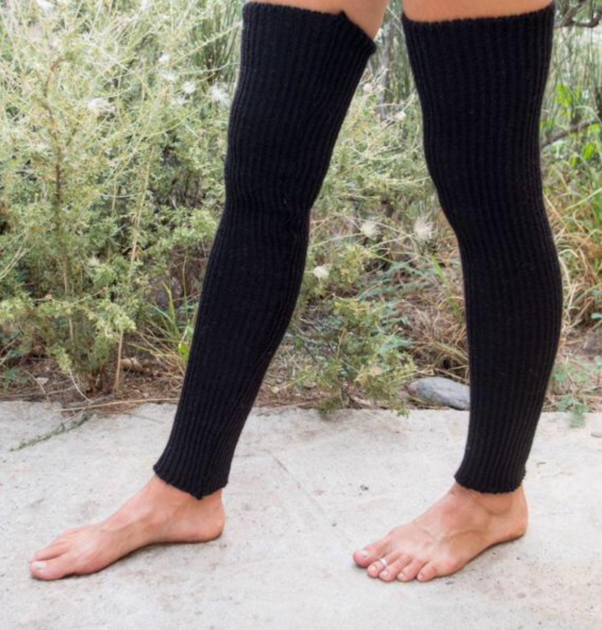 Stretchy, rib knit, long, leg warmers