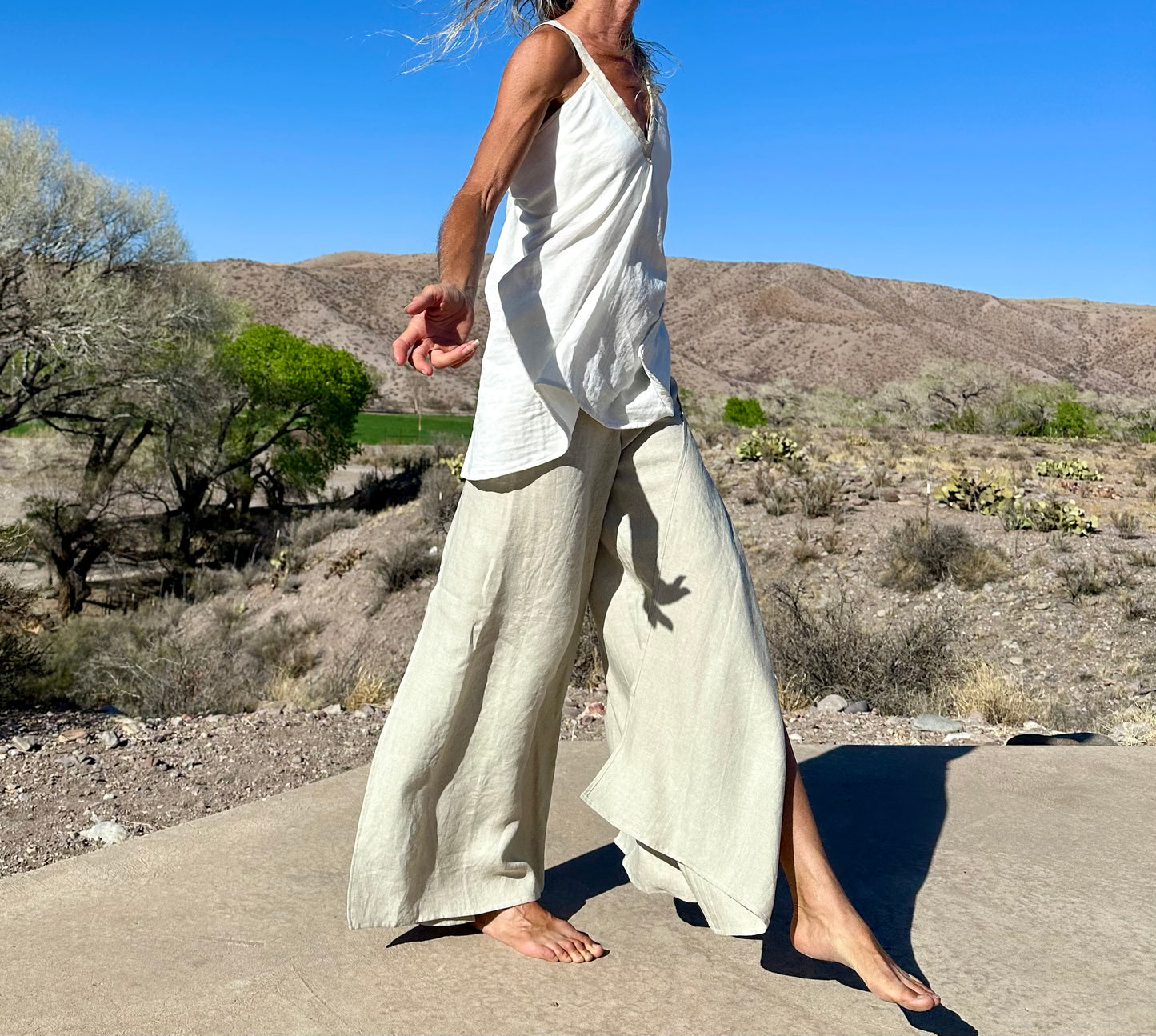 Organic natural linen-summer breeze pants
