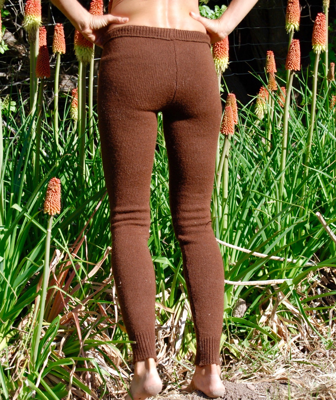 Plain knit leggings