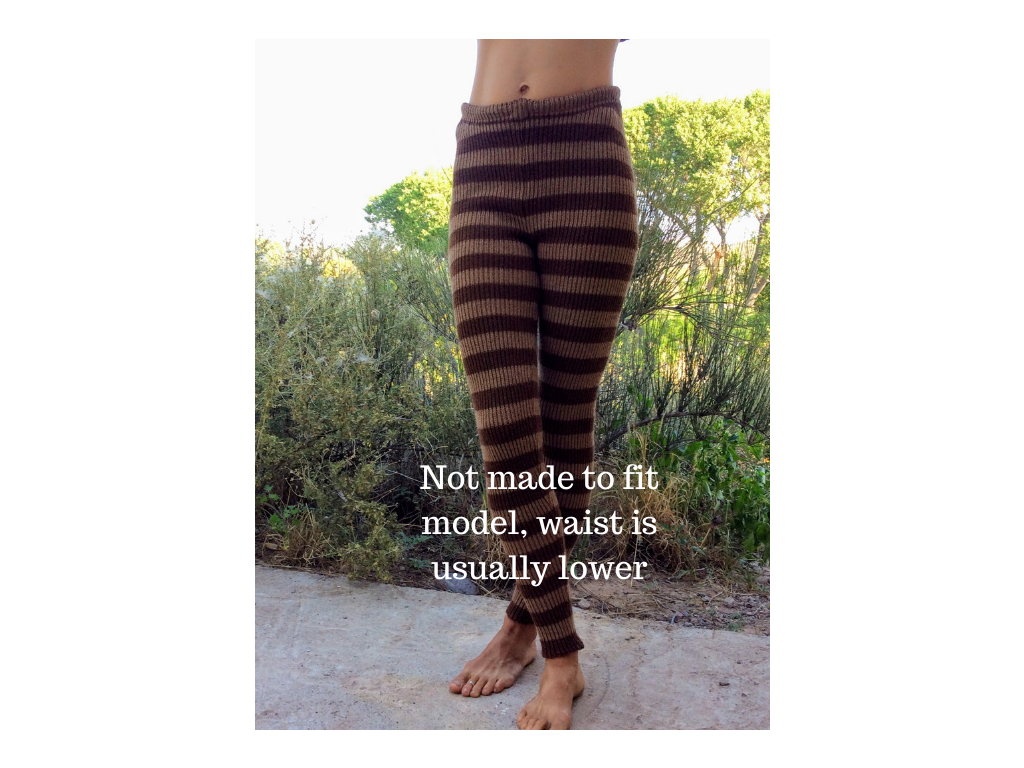 Striped, stretchy, rib knit leggings