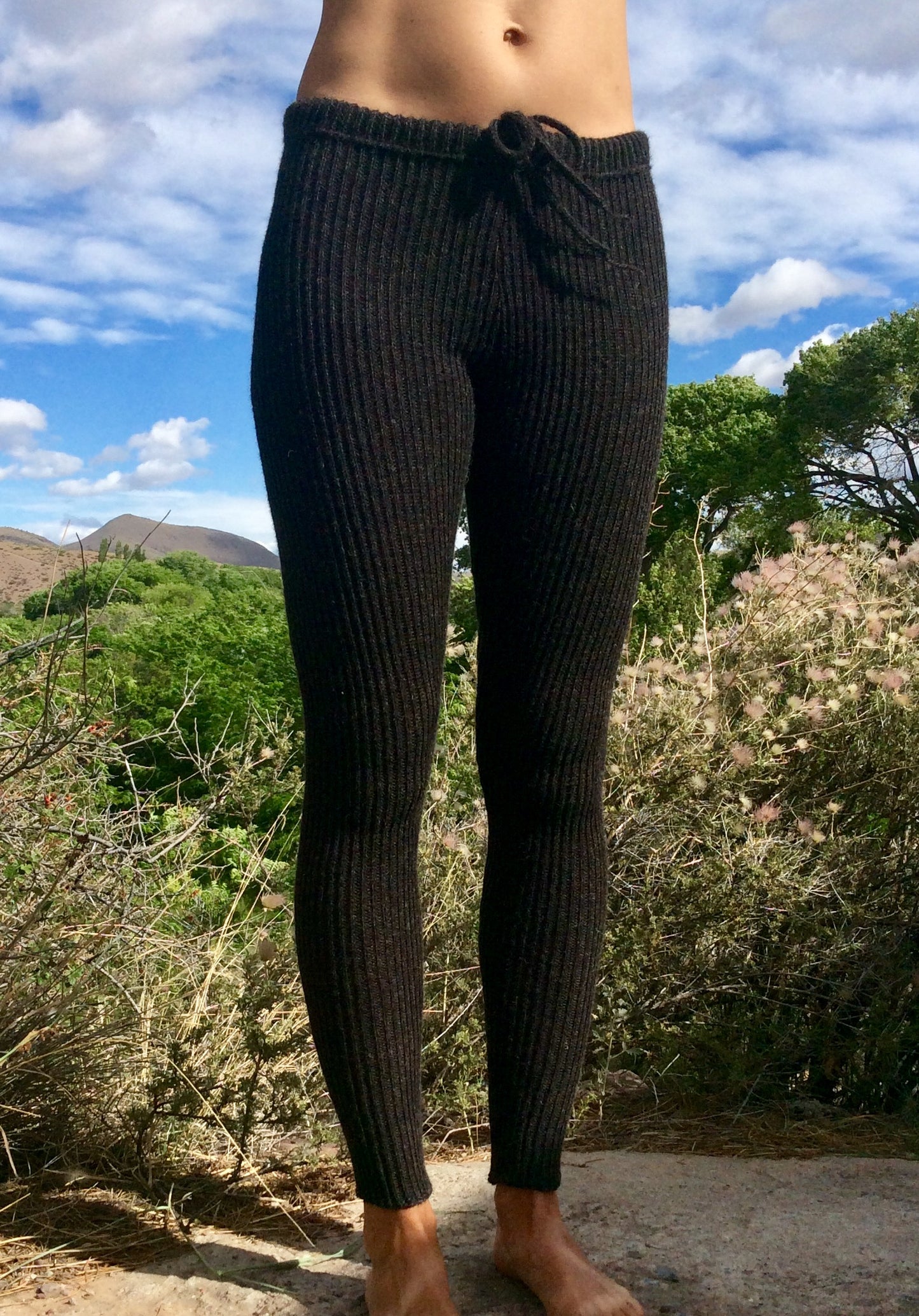 Rib knit-stretchy leggings