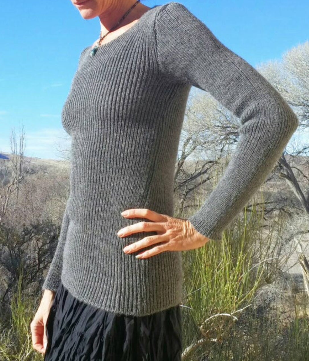 Snuggly, rib knit sweater