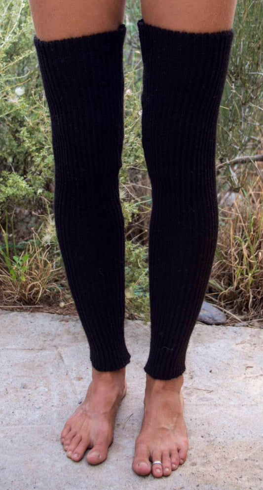 Stretchy, rib knit, long, leg warmers