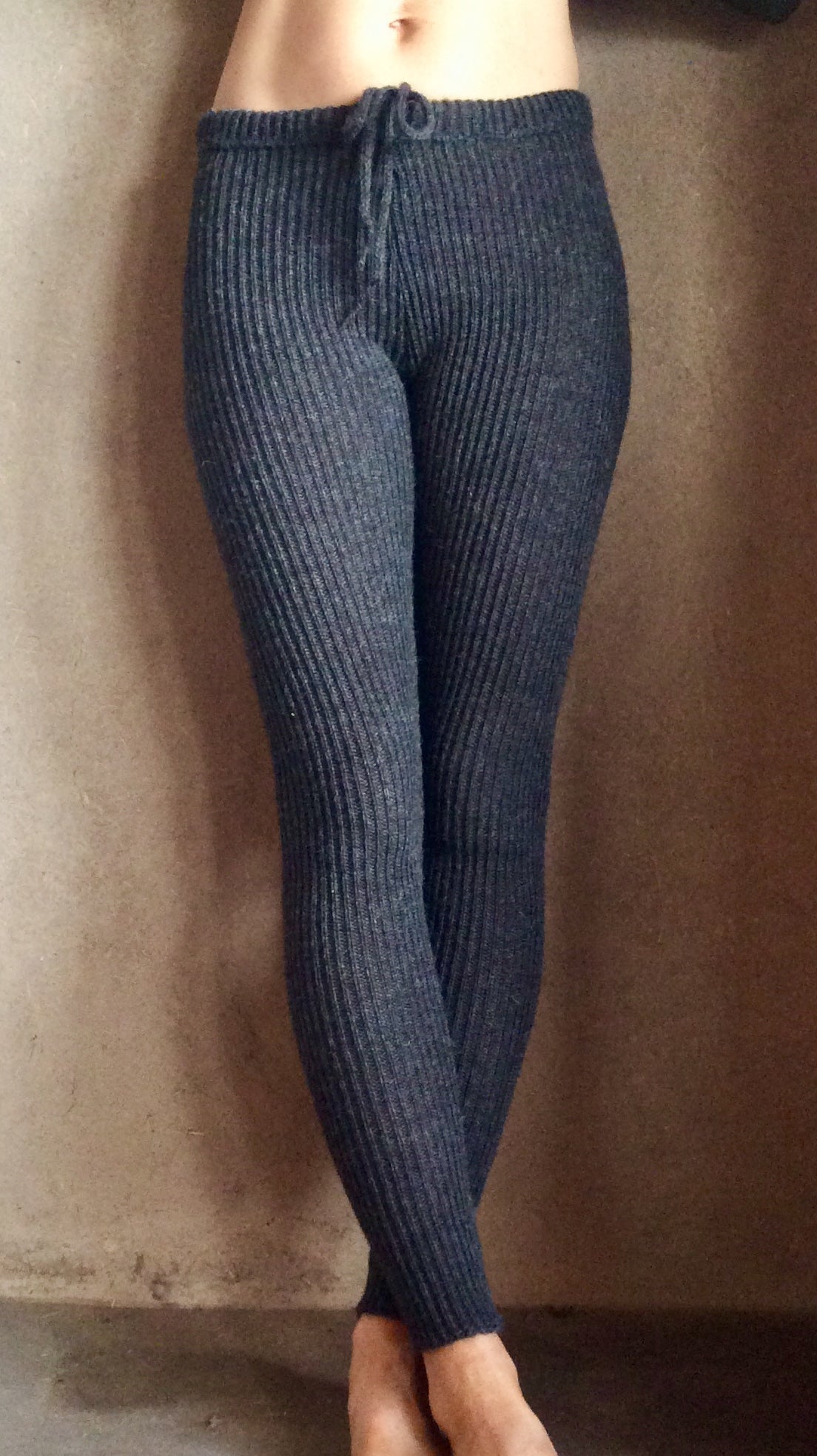 Rib knit-stretchy leggings