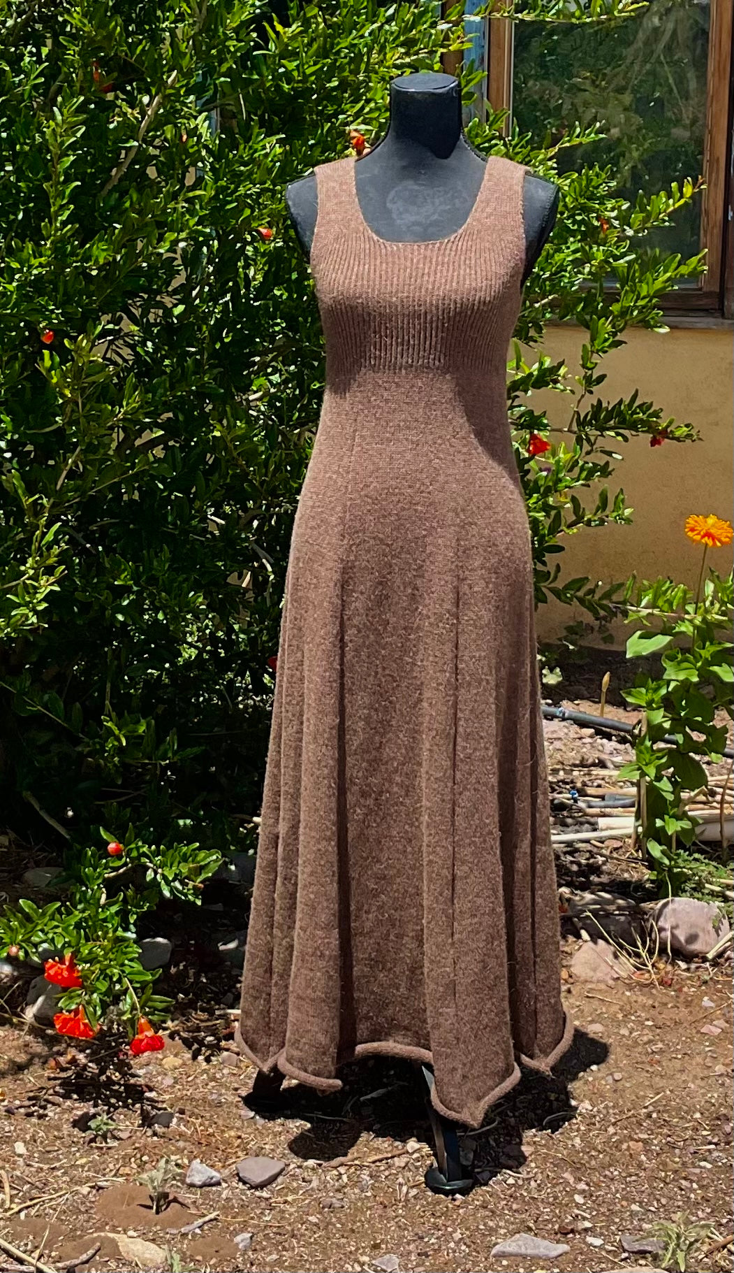 Spirit dress- alpaca, knit, empire waist, tank gown