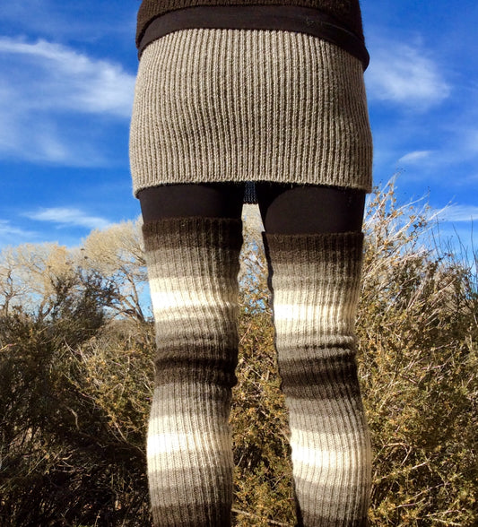 Striped long leg warmers