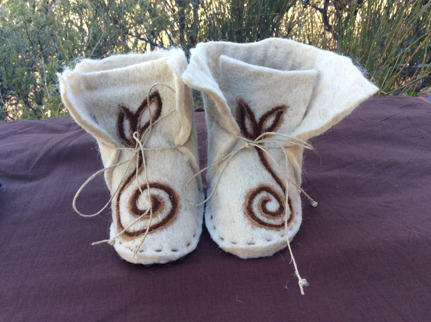Felted baby booties