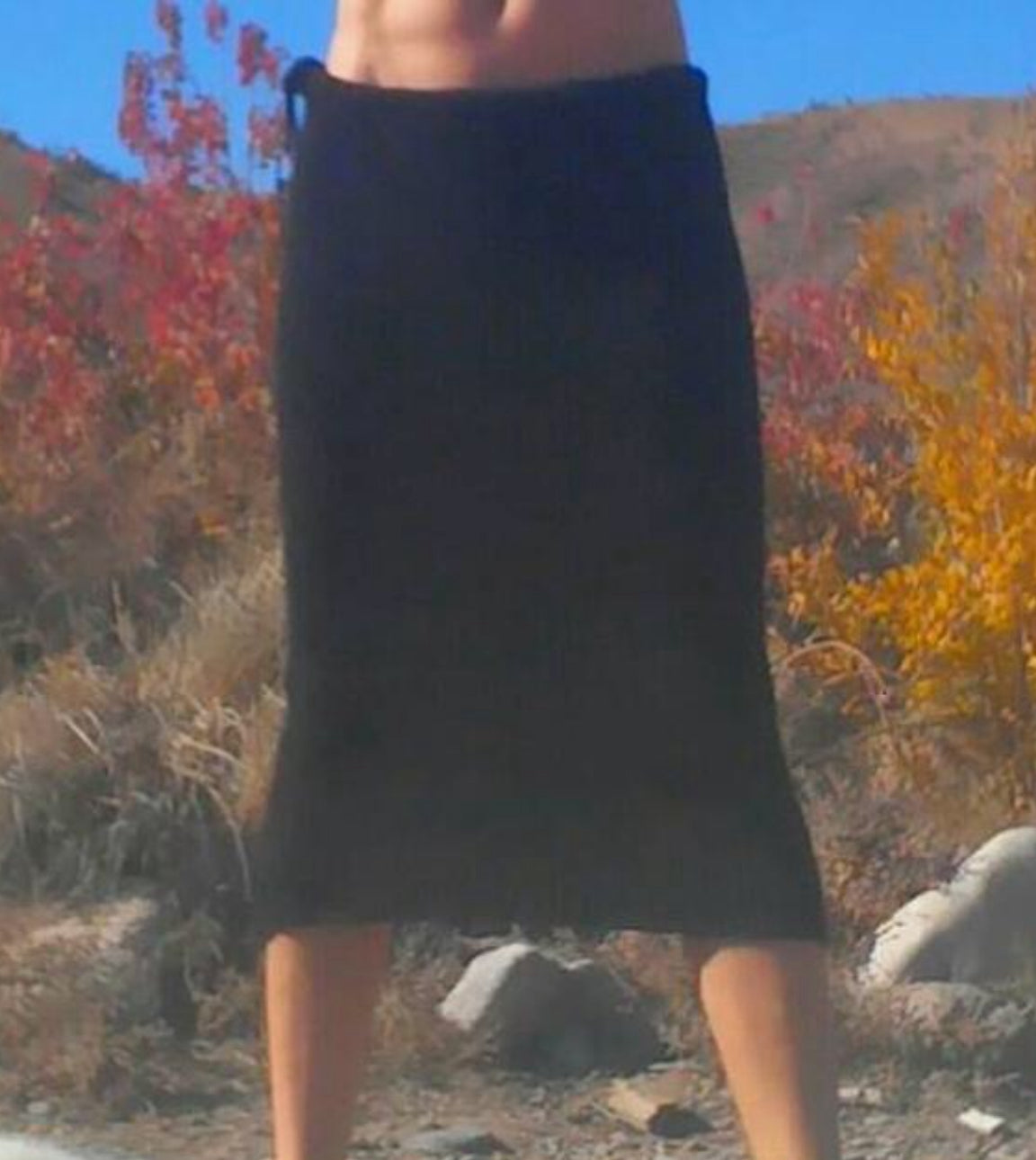 Stretchy pencil skirt