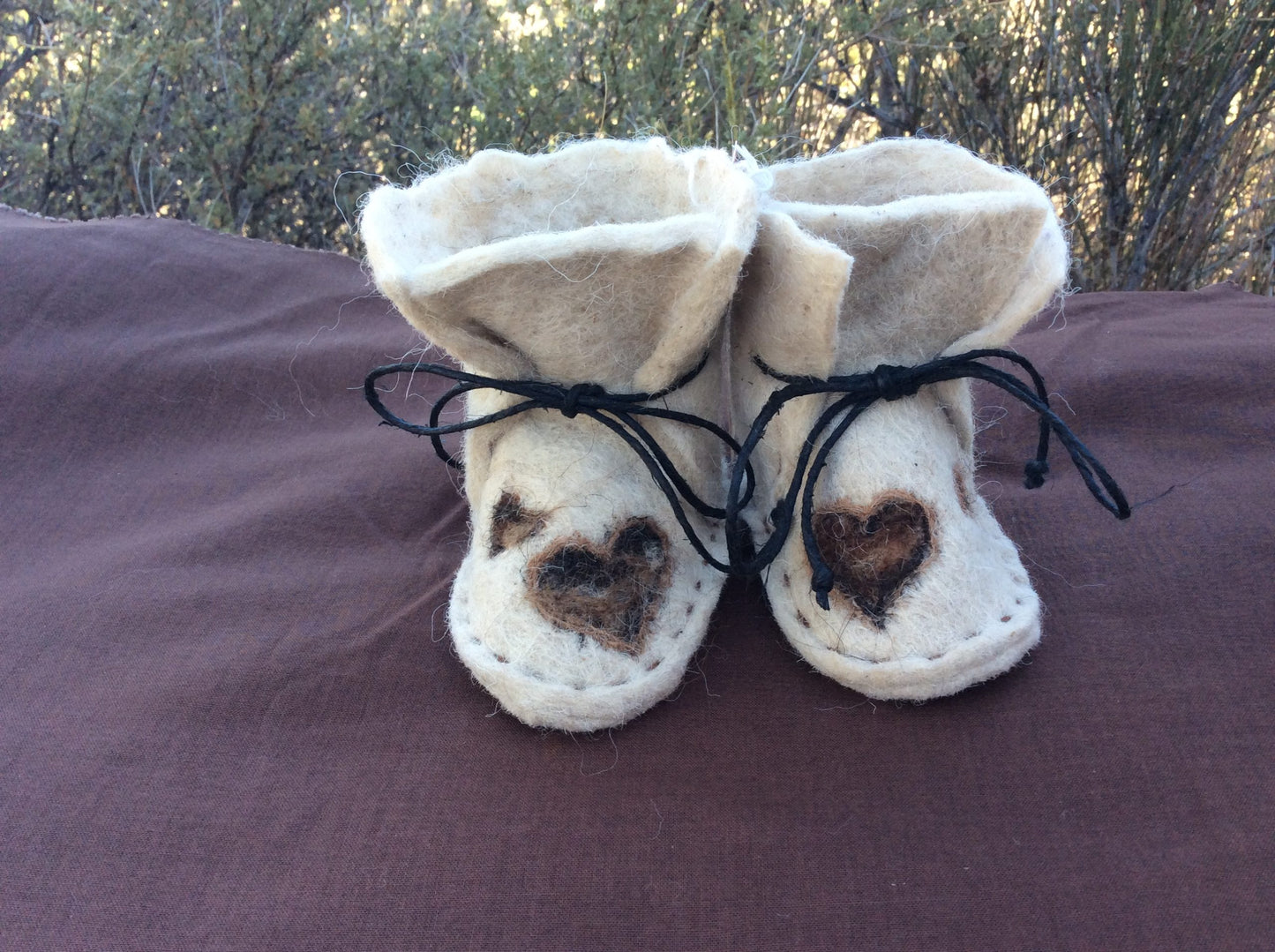 Felted baby booties