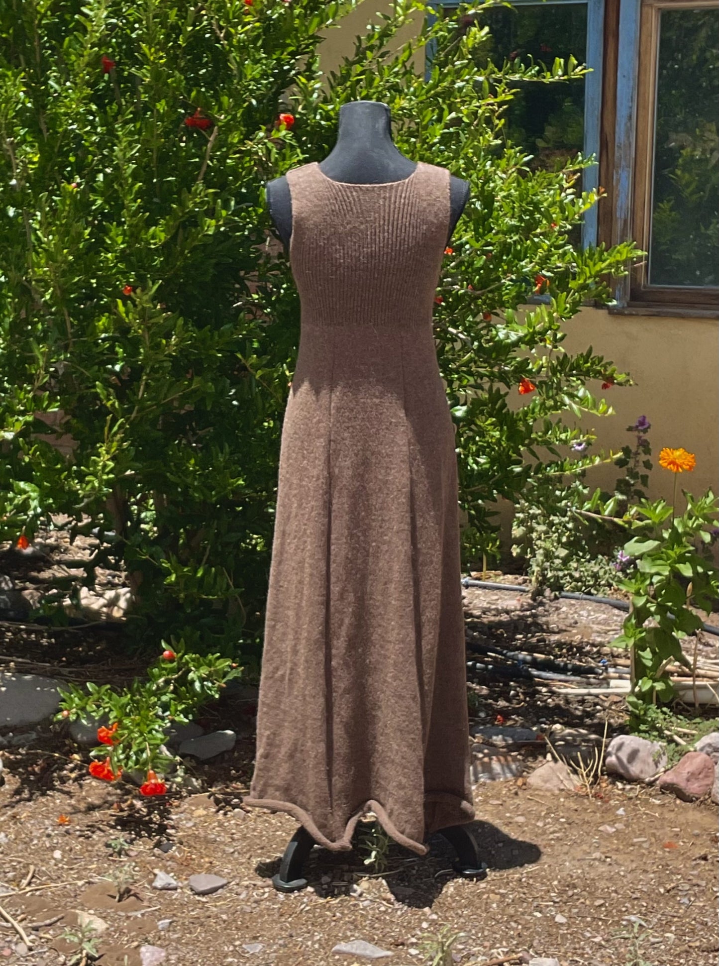 Spirit dress- alpaca, knit, empire waist, tank gown