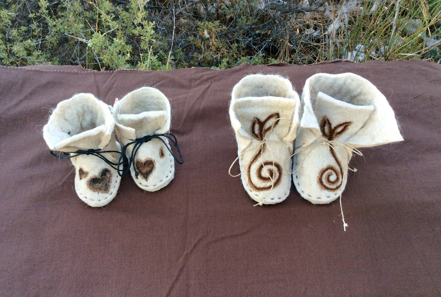 Felted baby booties