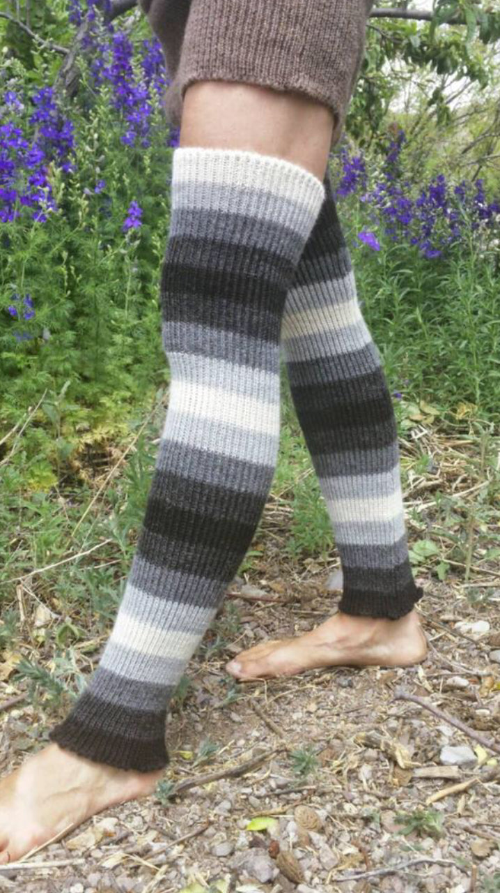 Striped long leg warmers