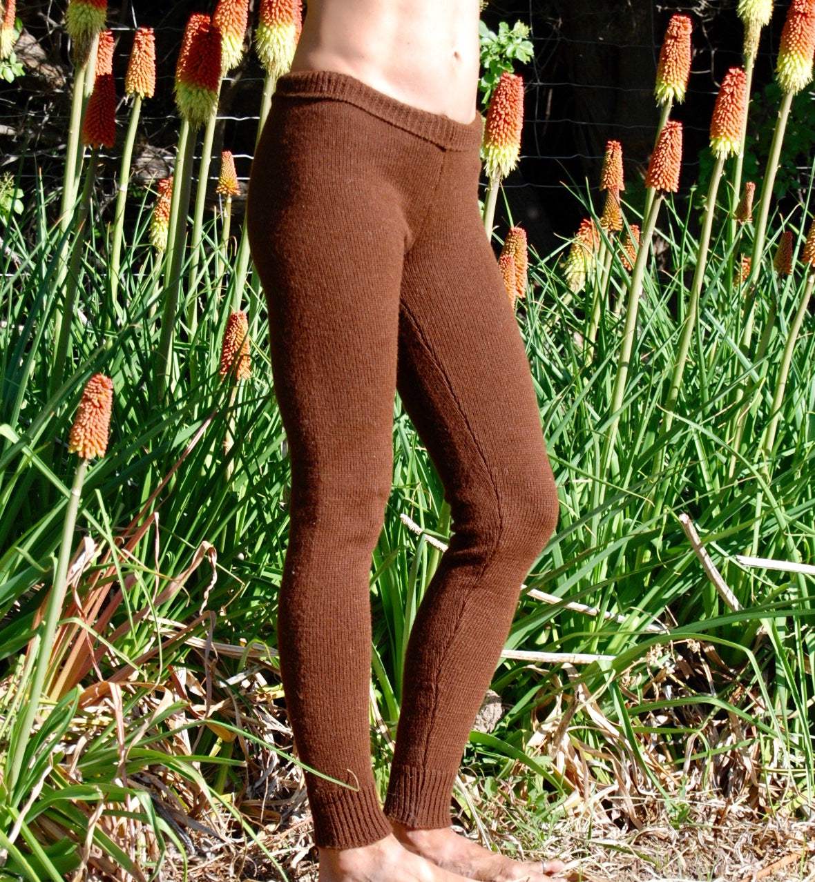Plain knit leggings