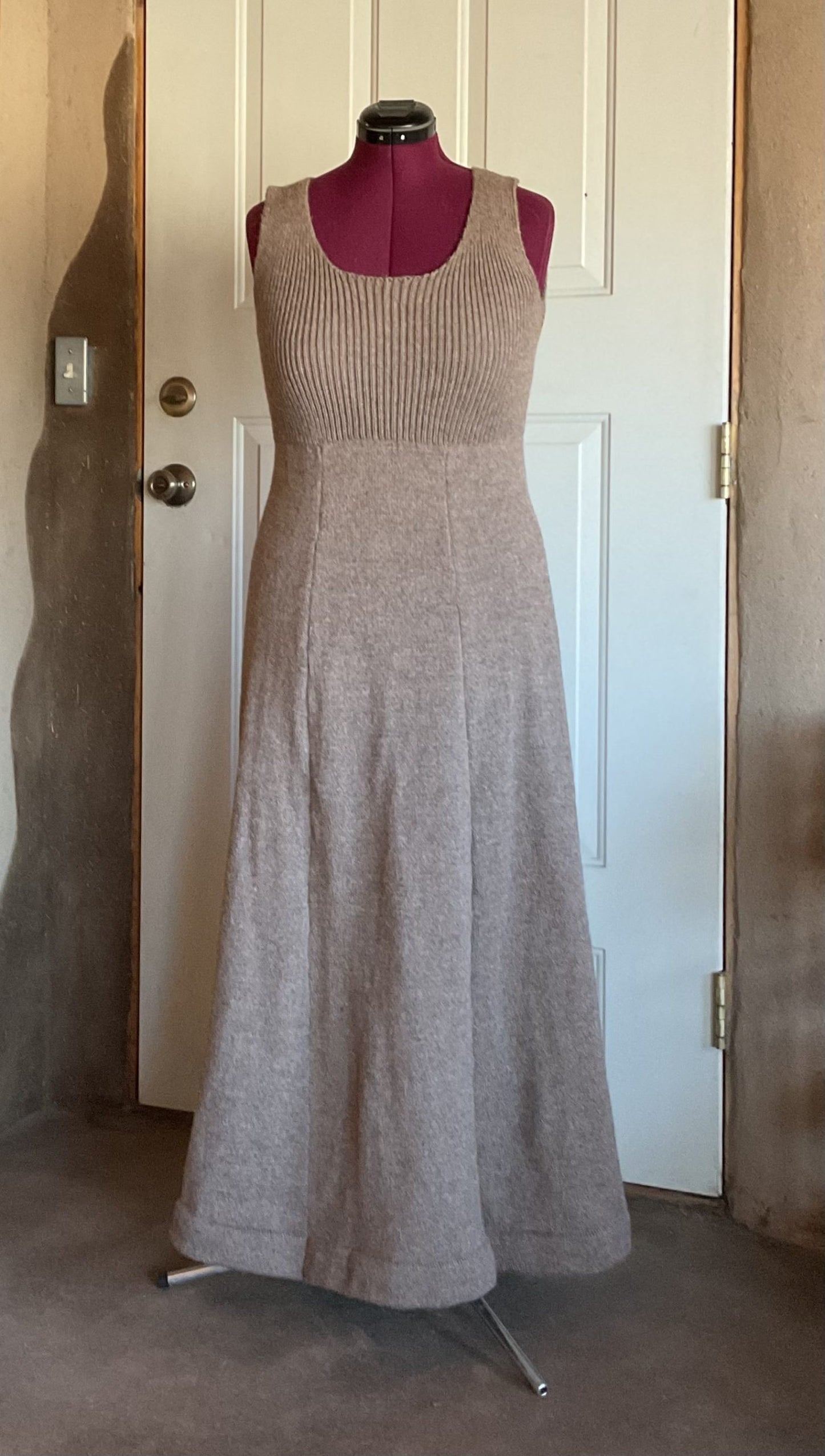 Spirit dress- alpaca, knit, empire waist, tank gown