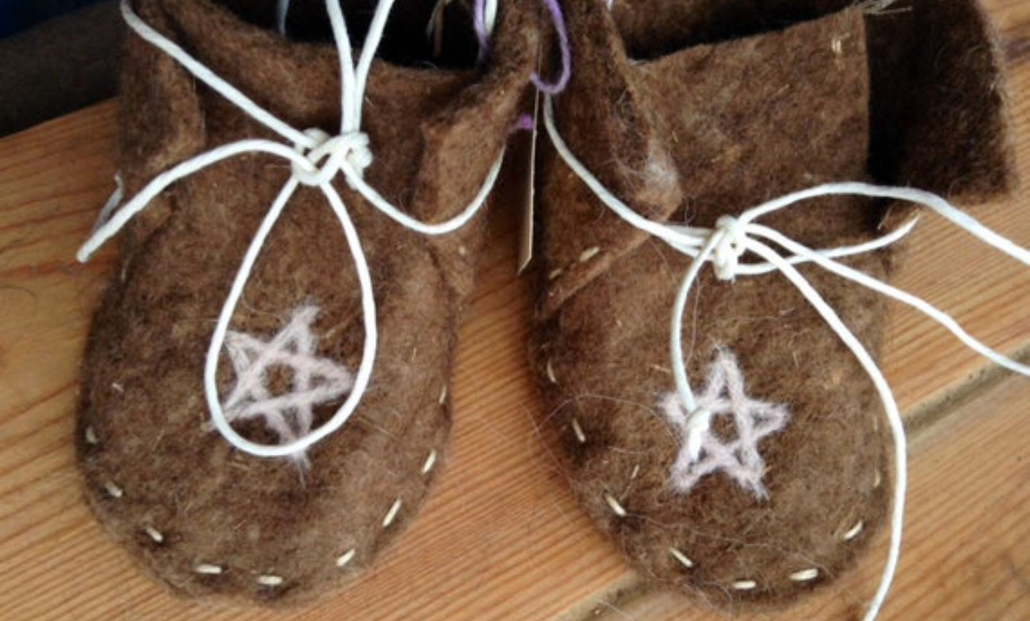 Felted baby booties