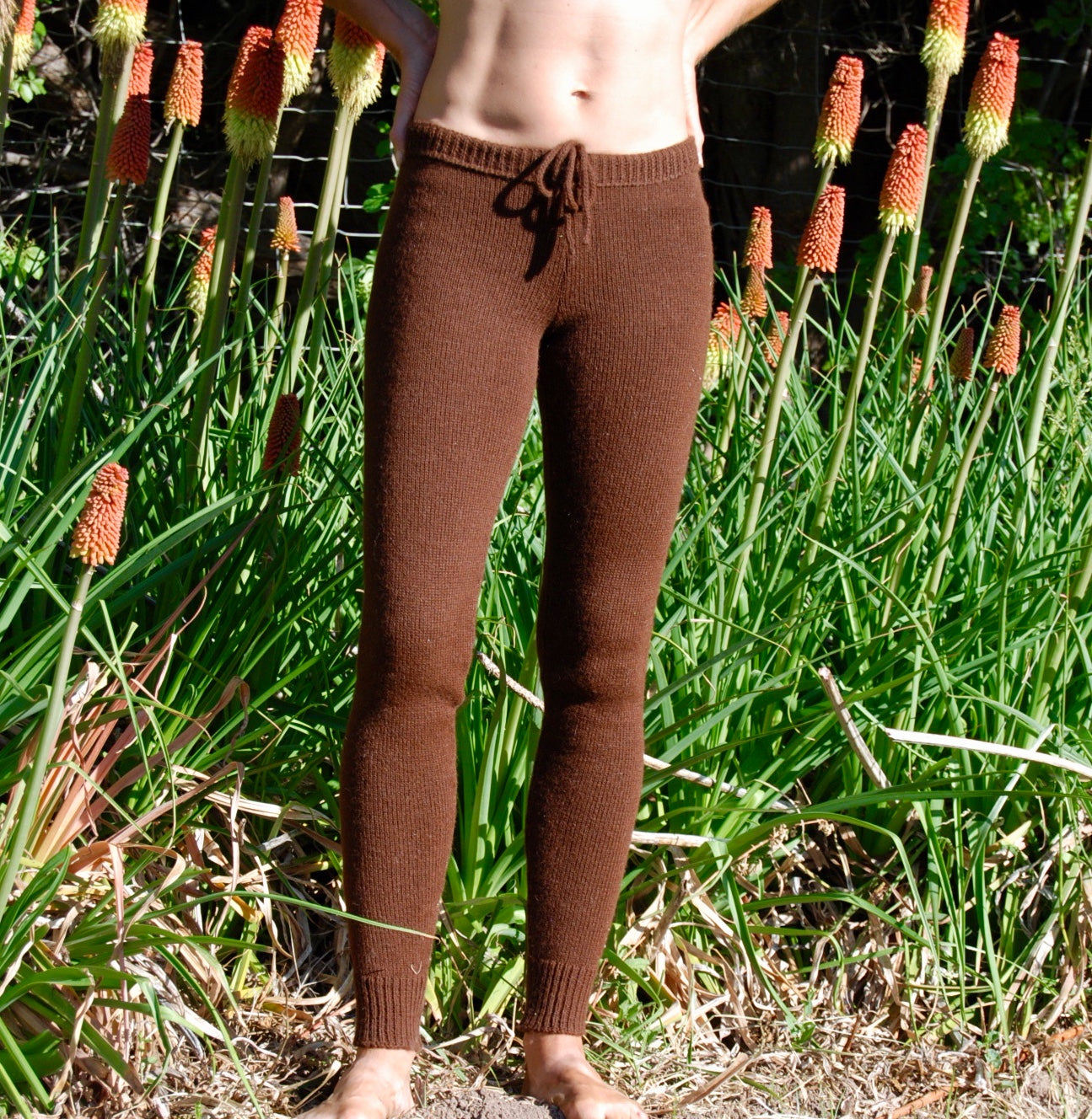 Plain knit leggings