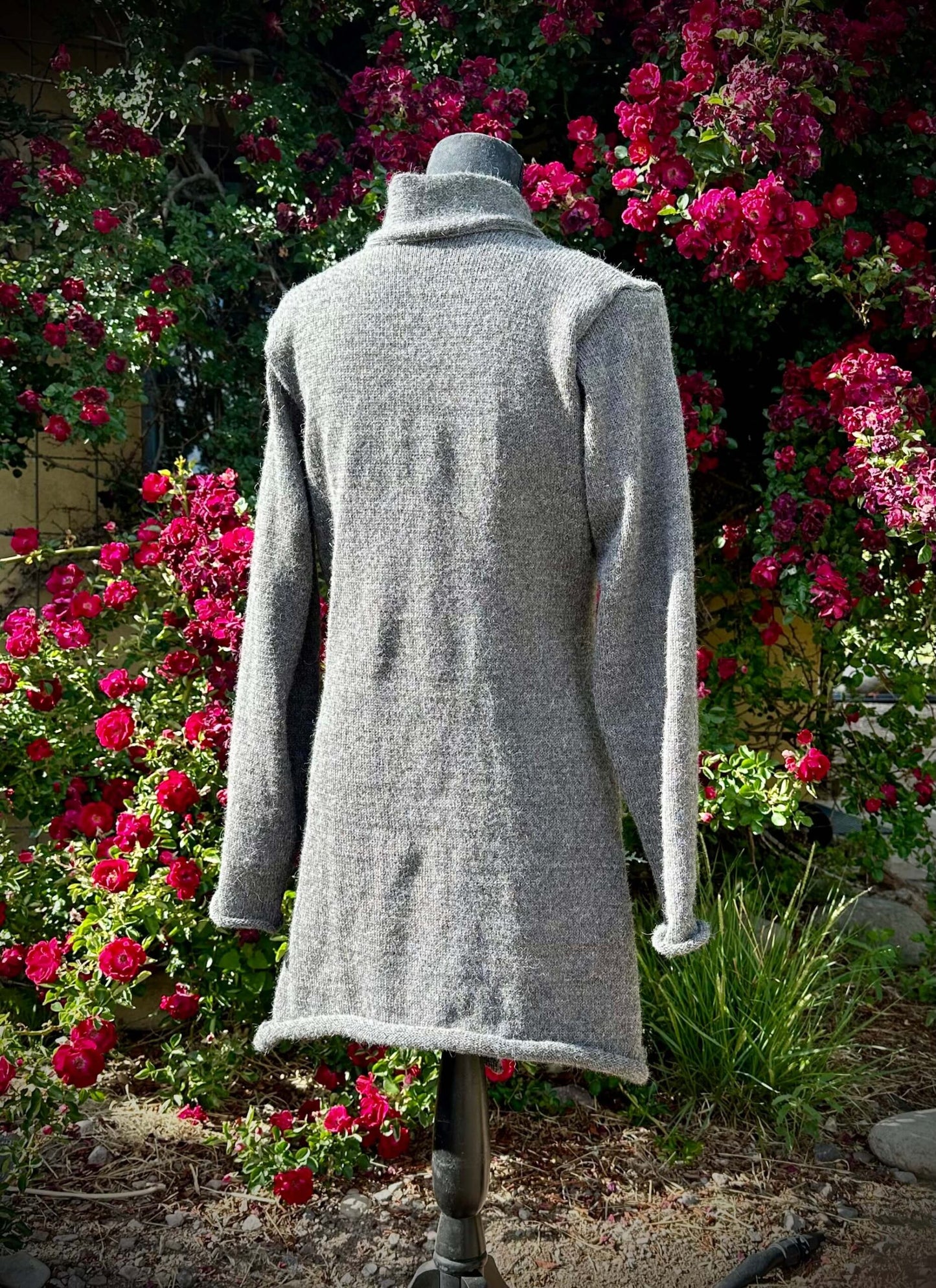 Braided fastening long sweater