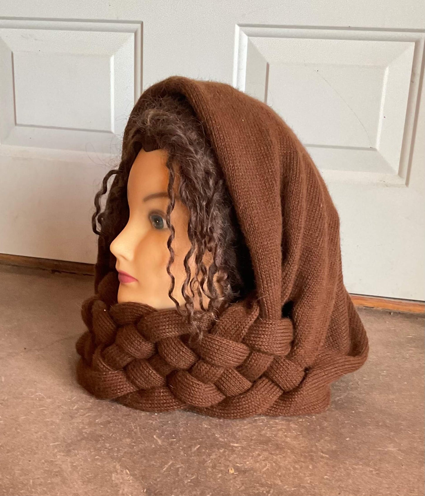 Braided cowl-hood