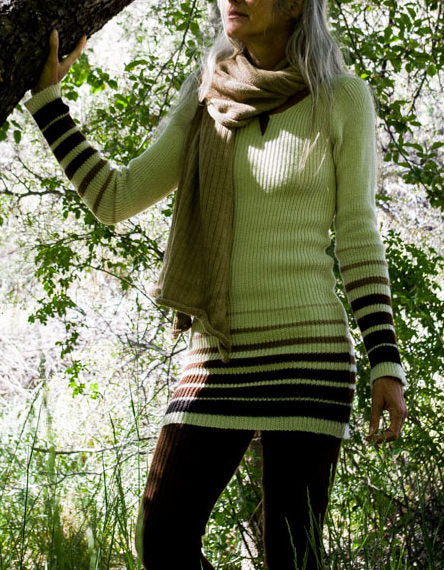 Long sleeve, stretchy, rib knit dress