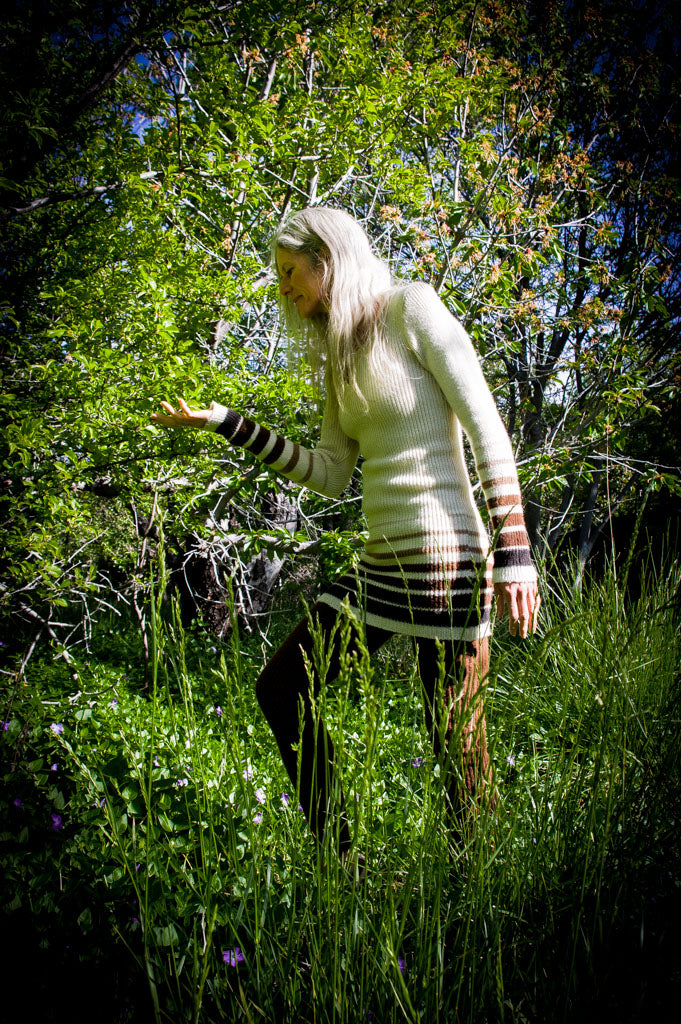 Long sleeve, stretchy, rib knit dress